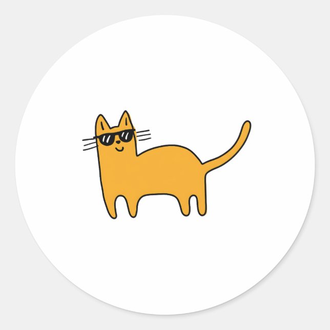 Adesivo Gato com Óculos de Sol Mane (Frente)