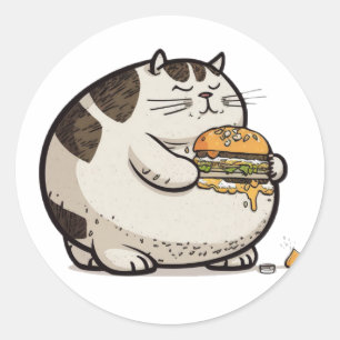 Adesivo gato come hambúrguer