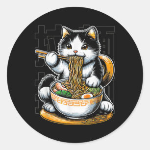 Adesivo Gato Comendo Ramen Comida Gato Ramen Ramen Ramen C