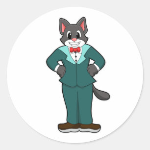 Adesivo Gato como Alcance com Fita e Fita