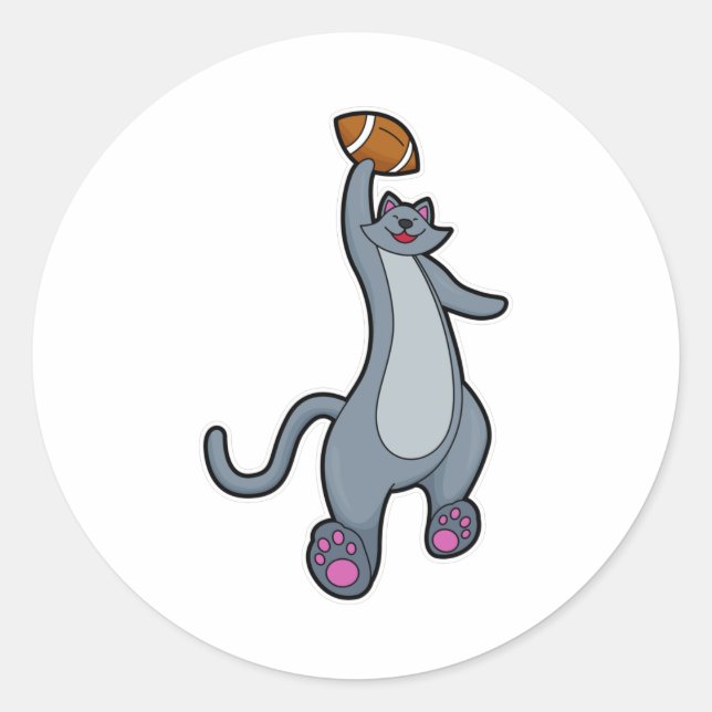 Adesivo Gato como jogador de futebol (Frente)