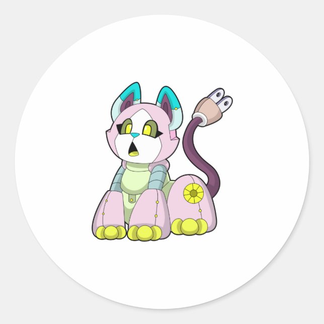 Adesivo Gato como Robô (Frente)