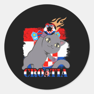 Adesivo Gato da Bandeira Croata Futebol Croata Raízes Croa