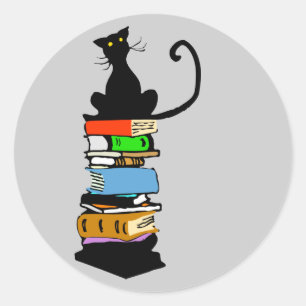 Adesivo Gato da biblioteca