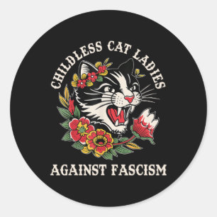 Adesivo Gato Damas Contra Fascismo Engraçado Gato Feminist