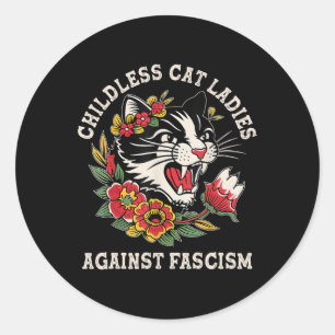 Adesivo Gato Damas Contra Fascismo Engraçado Gato Feminist