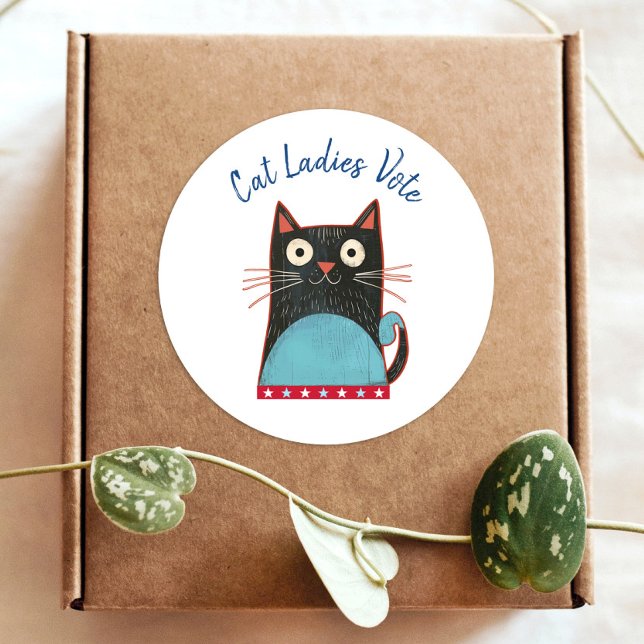 Adesivo Gato Damas Votam Escuro Feminista Russo, Fofo Negr (Criador carregado)