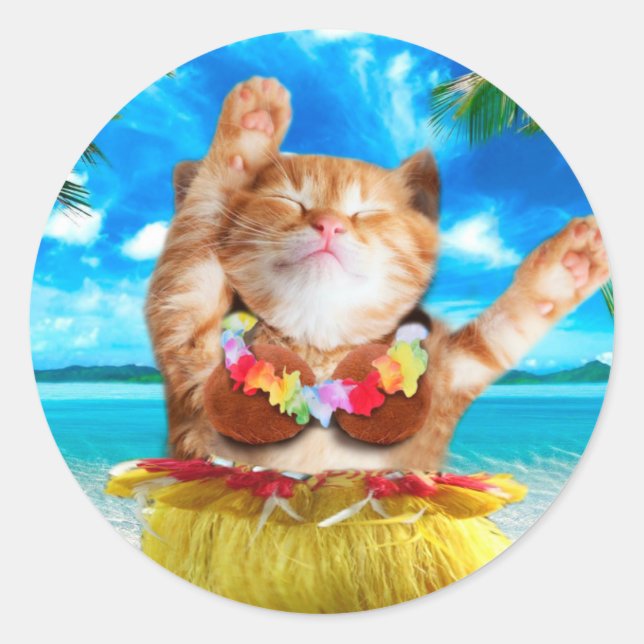 Adesivo Gato-dançarino havaiano (Frente)
