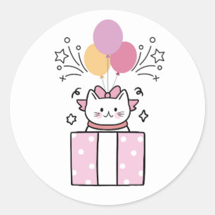 Adesivo Gato de Aniversário
