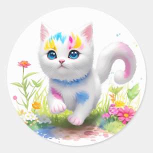 Adesivo Gato de aquarela