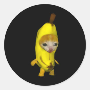 Adesivo Gato de Banana Feliz Bananacat Meme Kitty Cat Lov