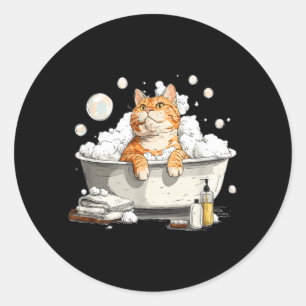 Adesivo Gato de Banho Incrível com Espuma de Banho e Bolha