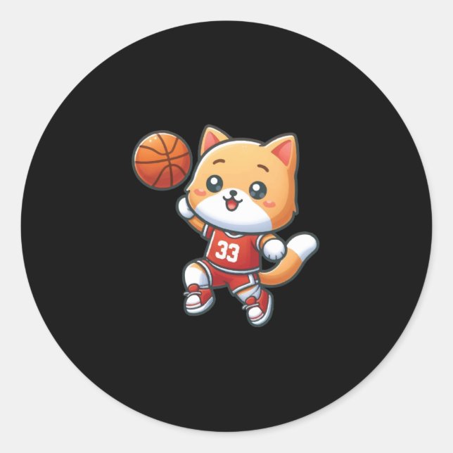 Adesivo Gato De Basquete No 33 Lay Up (Frente)