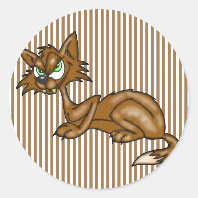 Adesivo Gato de Beco Castanho (Frente)