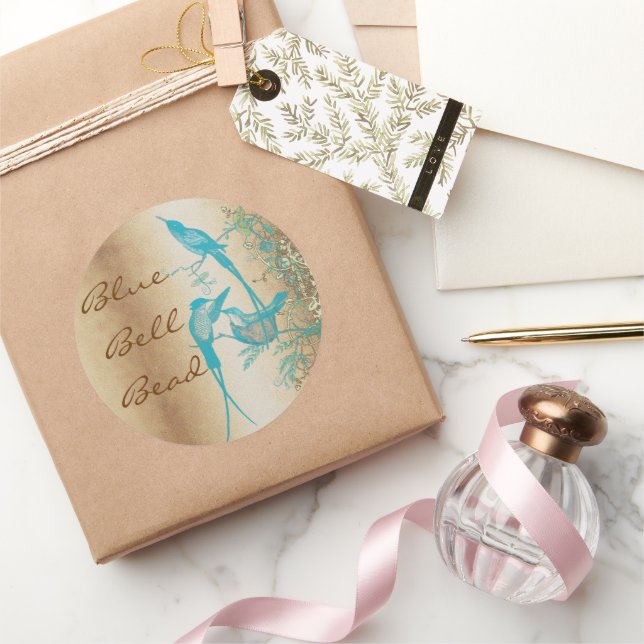 Adesivo Gato-de-cavalo Dourado e turquesa (Presentear)