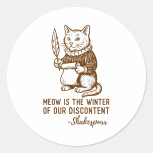 Adesivo Gato de Citação Engraçada de Shakespeare Shakespur