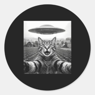 Adesivo Gato de costas Selfie Alien Ufo