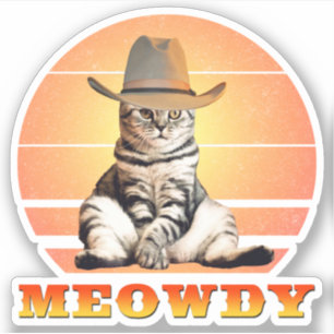 Adesivo Gato de Cowboy Engraçado