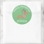 Adesivo Gato de Dachshund doce amante de cachorro Feliz Na<br><div class="desc">Confira esses sacos legal com salsicha Dachshund ou cão salsicha. Perfeito para amantes de cães e ambulantes de cães ou para mães e pais de salsicha,  todos para férias especiais de natal</div>