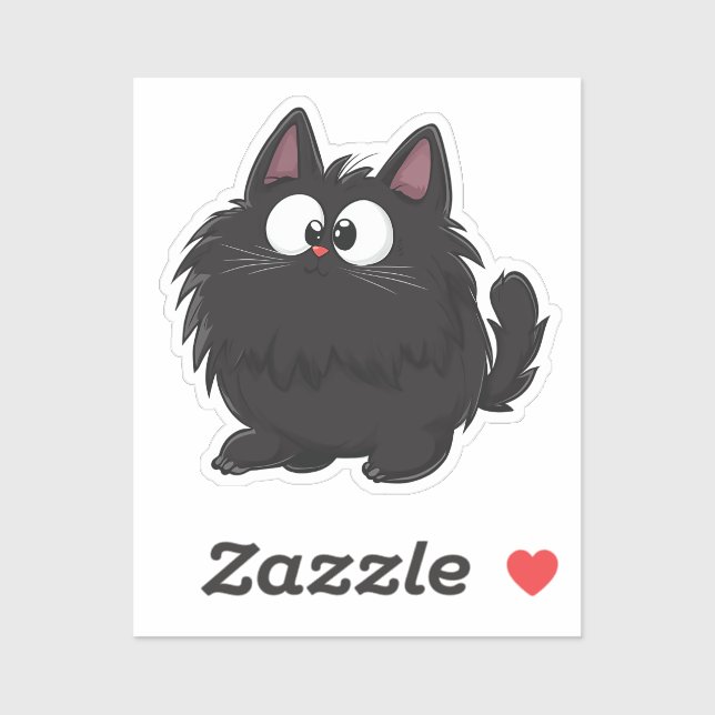 Adesivo Gato de desenho animado (Folha)