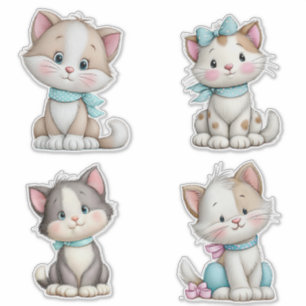 Adesivo Gato de desenho animado caprichoso fofo