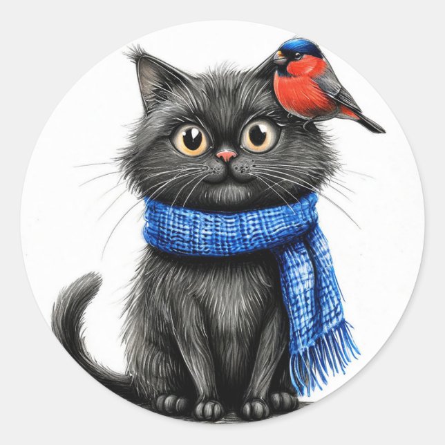 Adesivo Gato de desenho animado fofo (Frente)