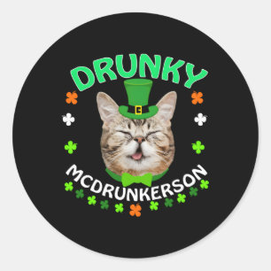 Adesivo Gato De Dia de São Patrício Mcdrunkerson Bêbado