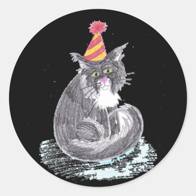 Adesivo Gato de Festa (Frente)