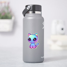 Adesivo Gato de Galáxia Colorida Adorável de Kawaii