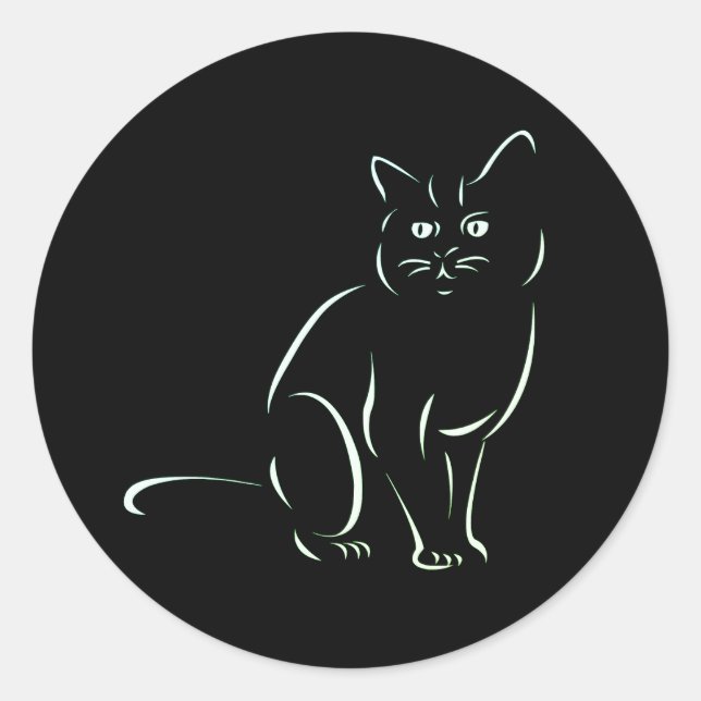 Adesivo Gato de Gatinho Branco (Frente)