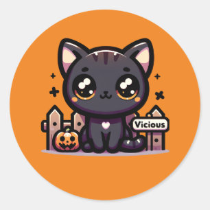 Adesivo Gato de Gatinho das Halloween Vicioso