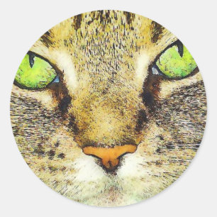 Adesivo Gato de gato malhado Eyed verde