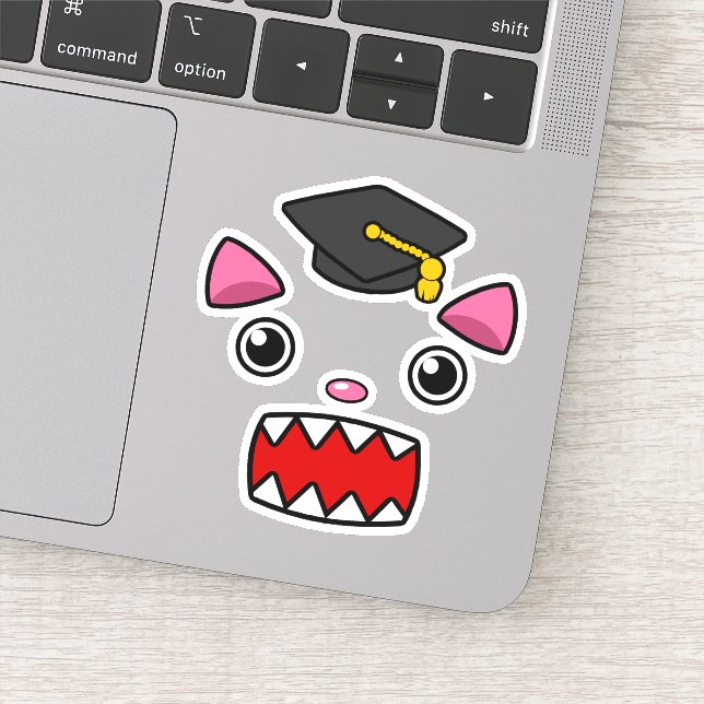 Adesivo Gato de Graduação Animado (Detalhe)