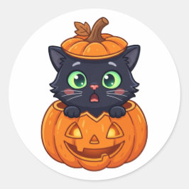 Adesivo Gato de Halloween Inspetor Profissional de Doces E