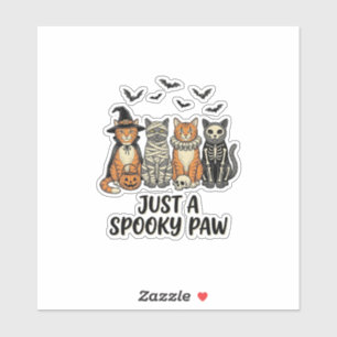 Adesivo Gato de Halloween Spooky Paw Camisa Vintage Design