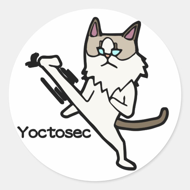 Adesivo Gato de Iluminismo da Yoctosec (Frente)