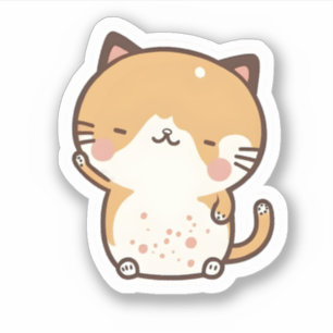 Adesivo Gato de Kawaii, Grito e Adorável