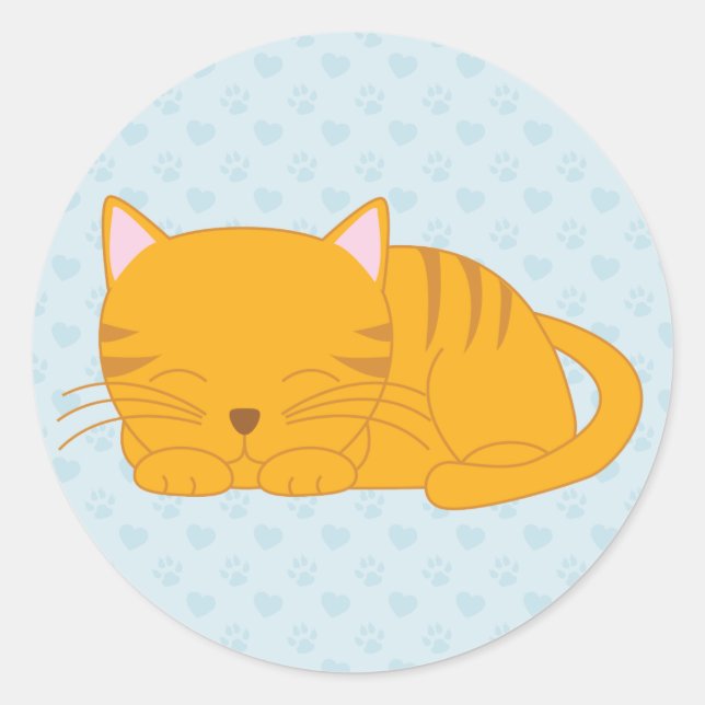 Adesivo Gato De Laranja Dormindo (Frente)