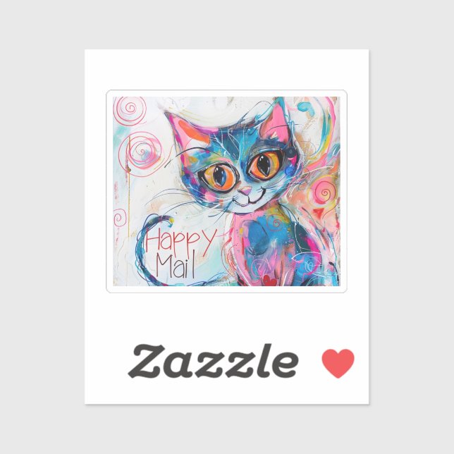 Adesivo Gato de Mala Feliz (Folha)