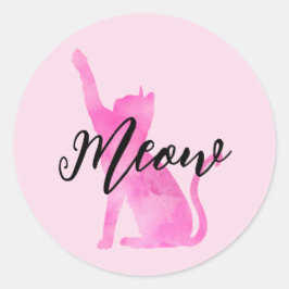 Adesivo Gato de Miau Rosa