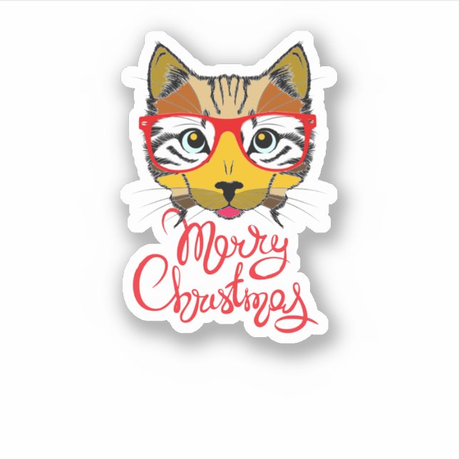 Adesivo   Gato de Natal  (Frente)