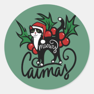Adesivo Gato de Natal