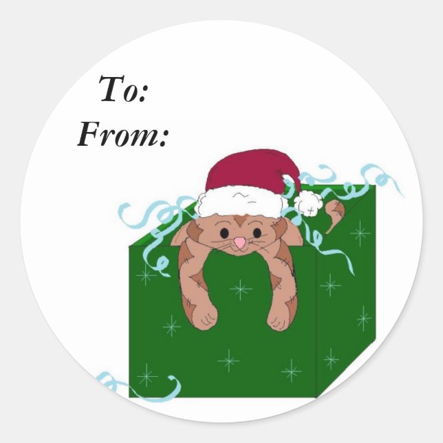 Adesivo Gato de Natal (Frente)