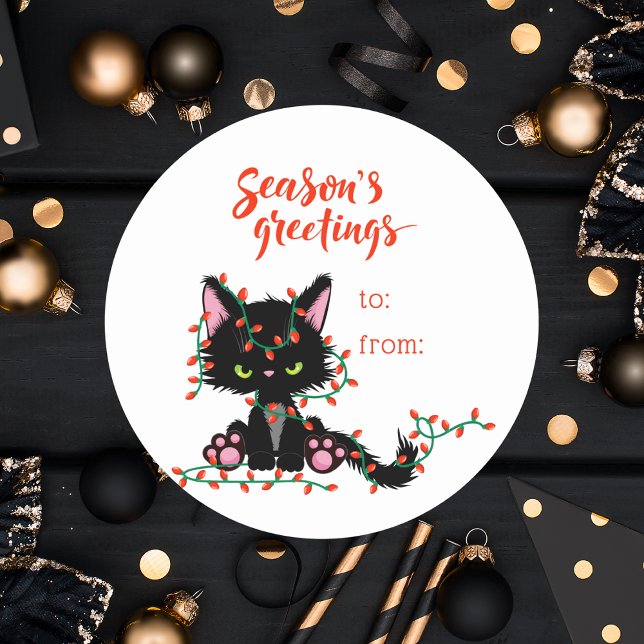 Adesivo Gato De Natal Bonito Para Presente De Férias (Criador carregado)