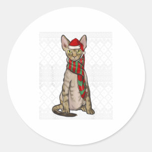 Adesivo Gato De Natal Devon Rex Cat Papai Noel Que Feio