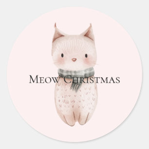 Adesivo Gato de Natal Rosa