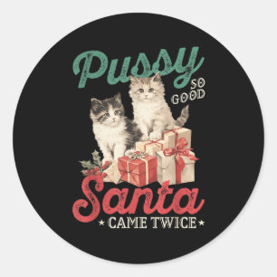 Adesivo Gato de Natal Safado Gráfico Piada Engraçada Brinc