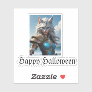 Adesivo Gato de Olhos Azuis Molhados