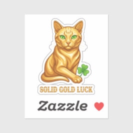 Adesivo Gato de Ouro Sólido Com Olhos de Esmeralda Luxo So