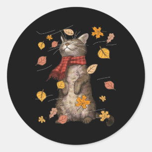 Adesivo Gato de outono, Gato de outono, Gatinho, Gatinho,